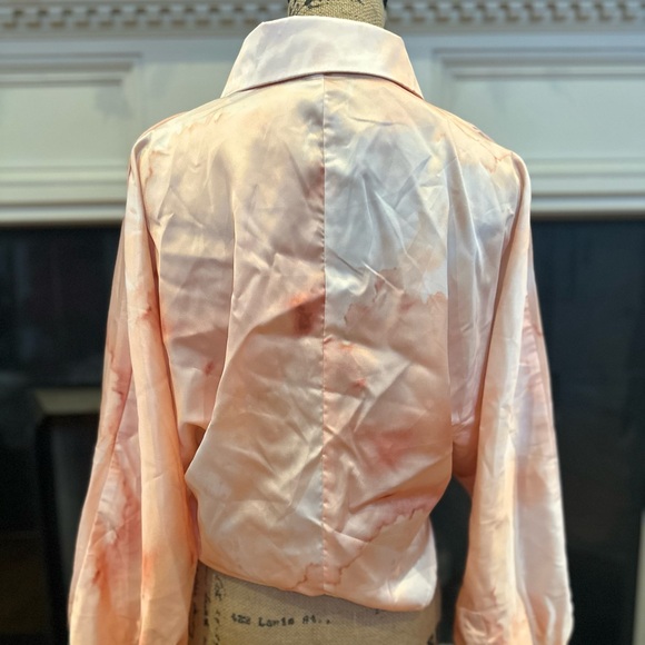 NWT Ghospell Cream and Orange Tie-Dye Button Down Shirt - Picture 9 of 10